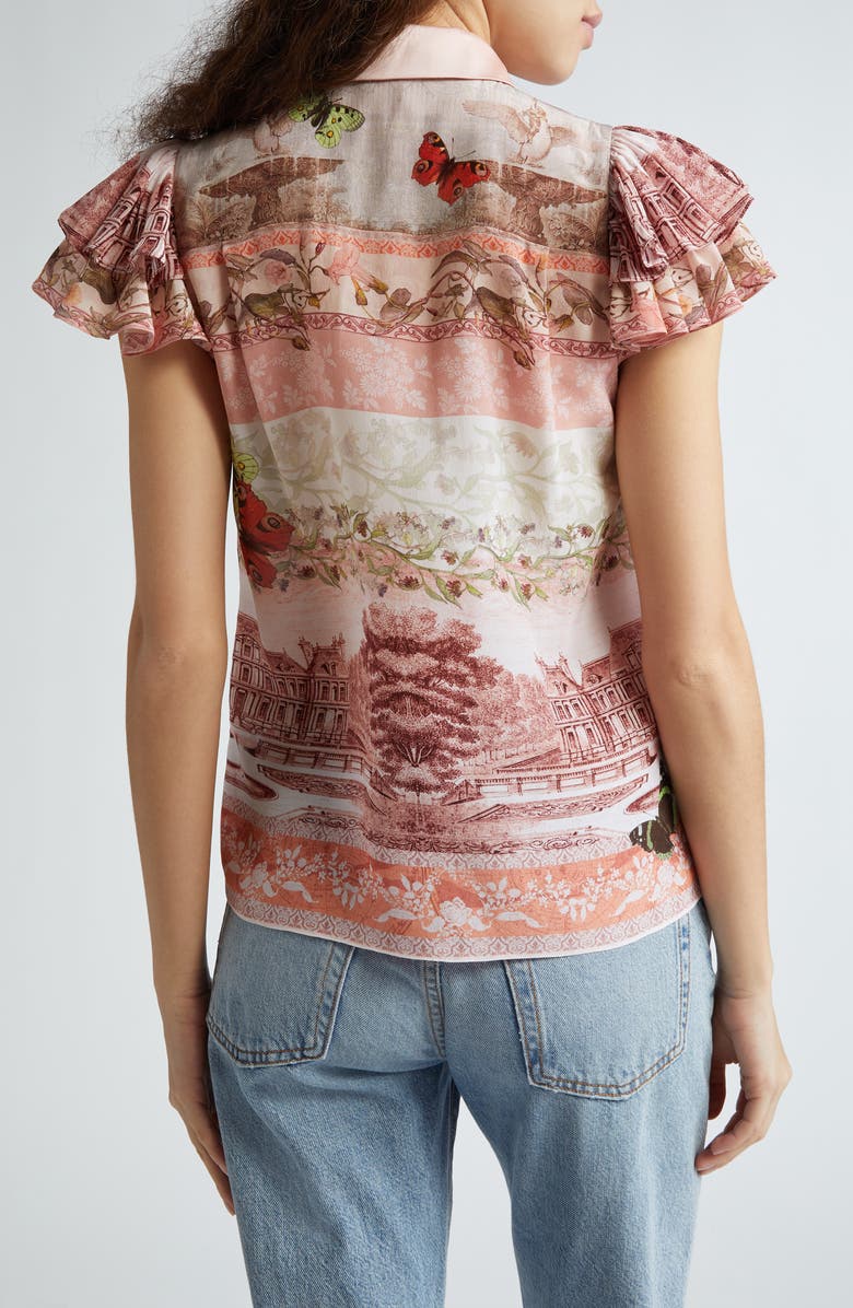 Alice + Olivia Minda Tie Neck Silk Shirt, Alternate, color, 