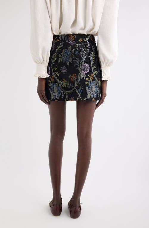 Chloé Floral Tapestry Jaquard Mini Skirt In Black