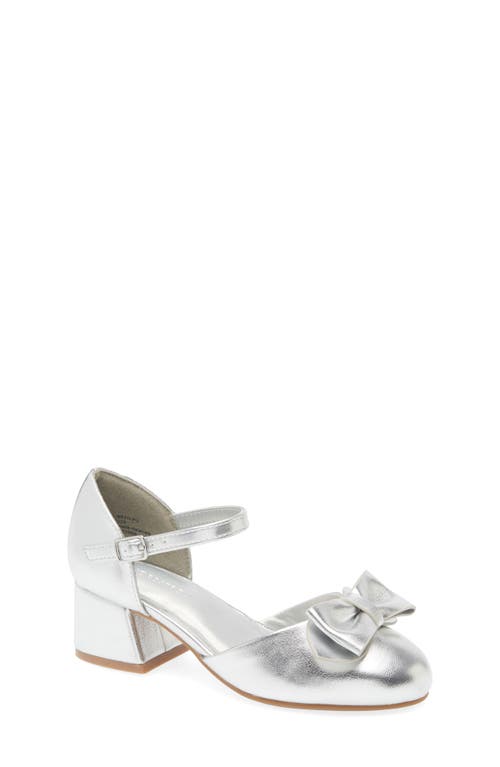 Shop Nordstrom Kids' Lilibeth Ankle Strap Pump In Silver Metallic