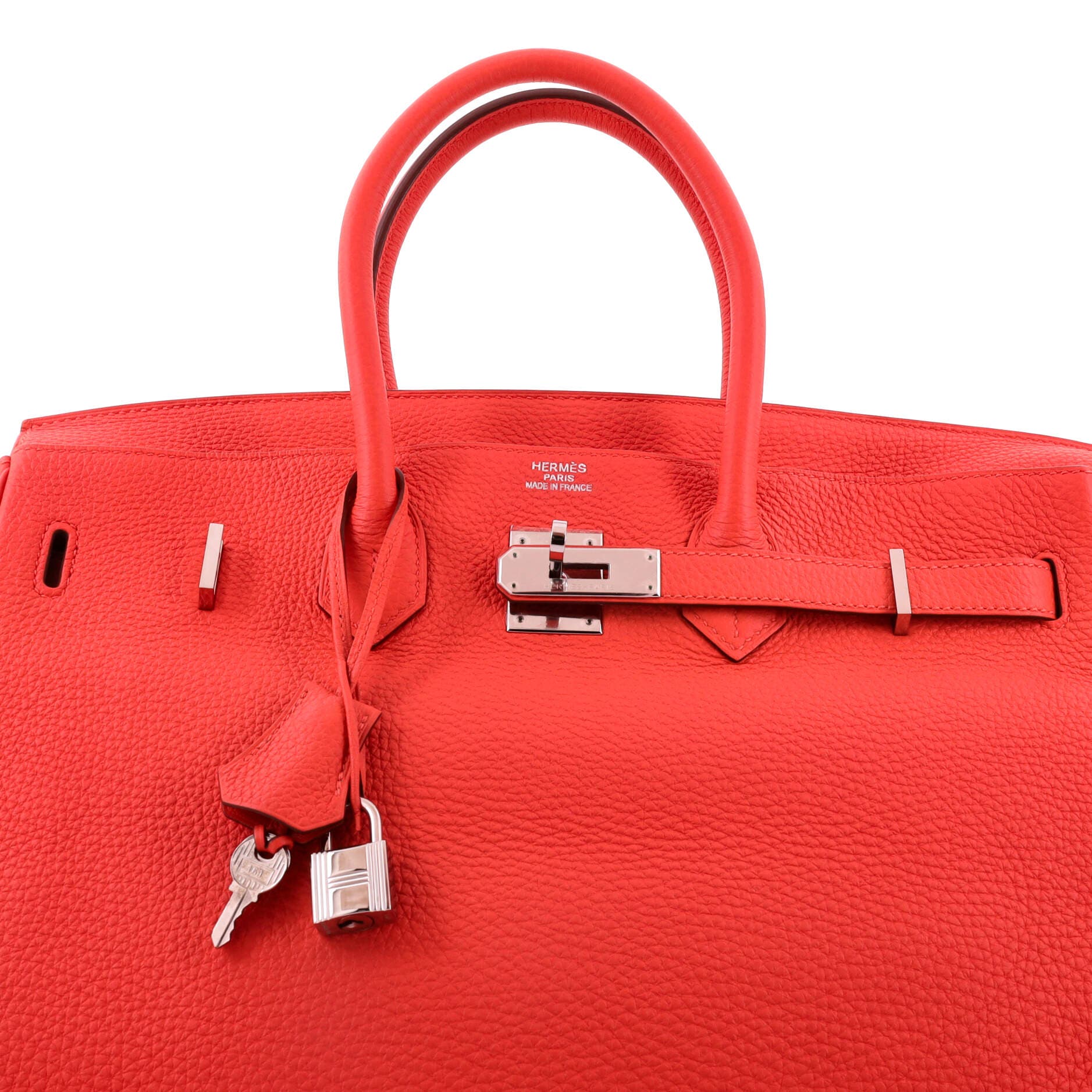 Birkin Handbag Orange Togo with Palladium Hardware 35, Alternate, color, Red