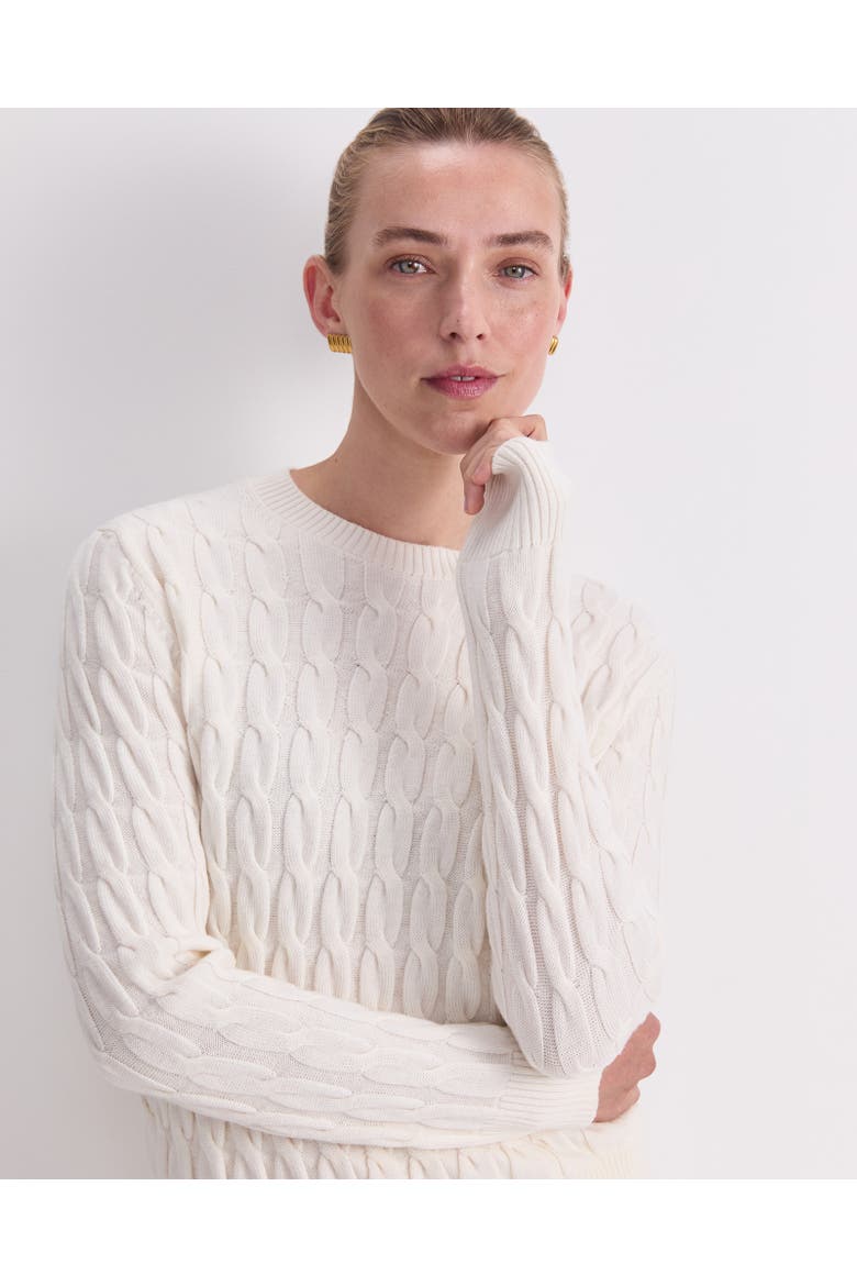 Merino Cable Knit Jumper, Alternate, color, Winter White