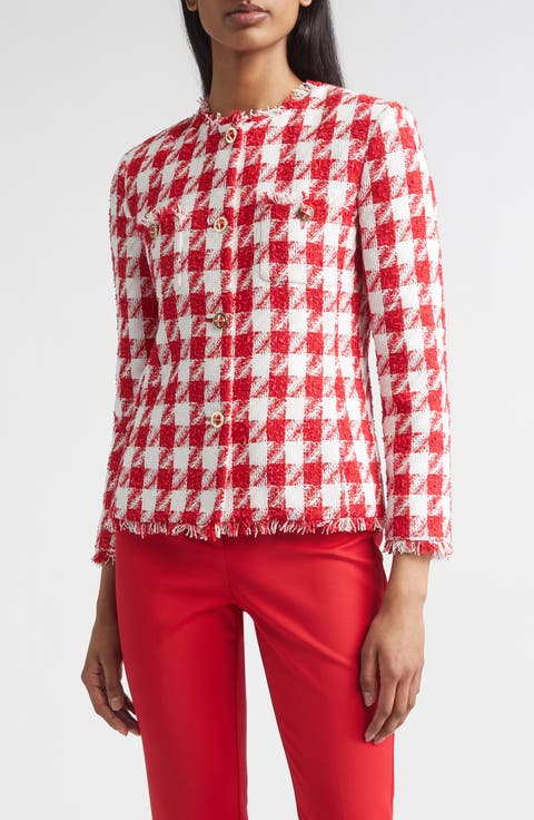 Lora Textured Gingham Tweed Jacket