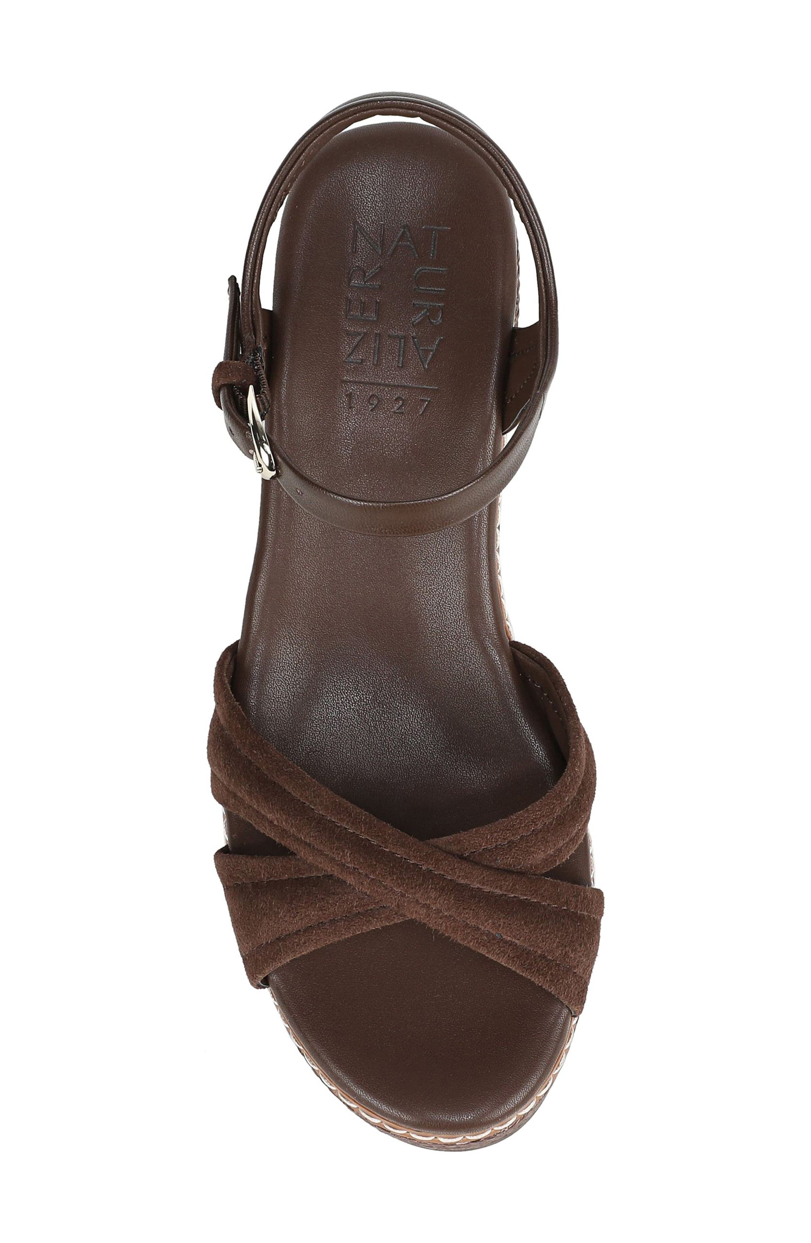 Dovie Ankle Straple Platform Wedge, Alternate, color, CHOCOLATE BAR BROWN