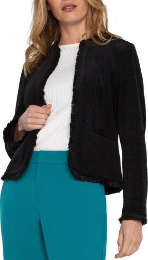 Liverpool Los Angeles Fringe Detail Tweed Jacket | Nordstrom