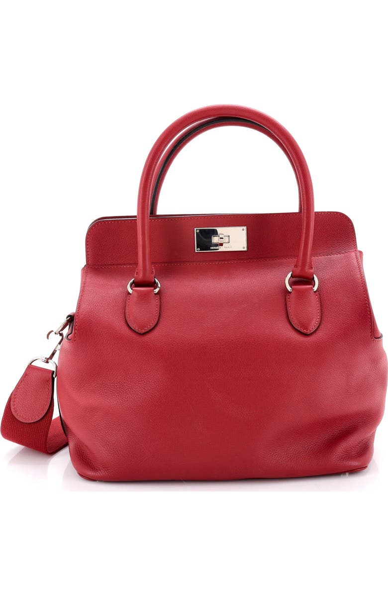 Pre-Owned Hermes Toolbox Bag Evercolor 26, Main, color, Rouge Grenat