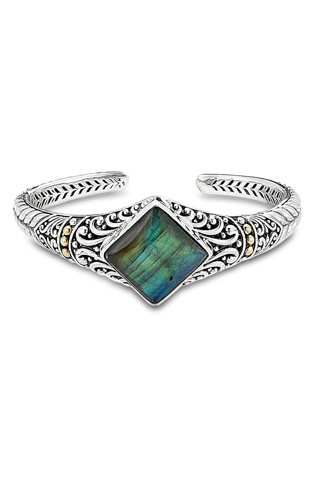 SAMUEL B. 18K Yellow Gold & Sterling Silver Labradorite Bangle