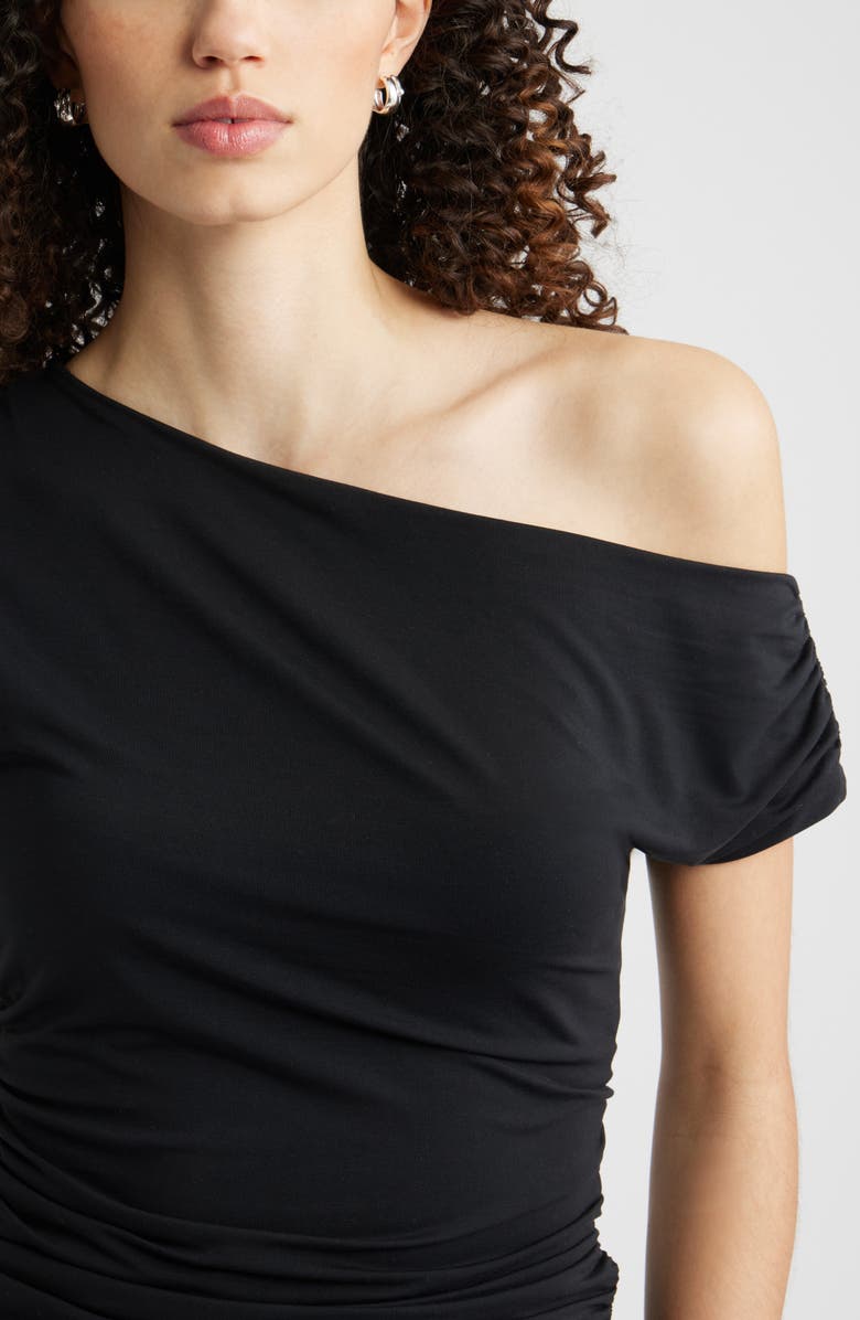 Nordstrom Asymmetric One-Shoulder Top, Alternate, color, Black