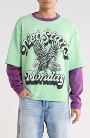 DIET STARTS MONDAY Layered Look Cotton Graphic T-Shirt (Nordstrom Exclusive)