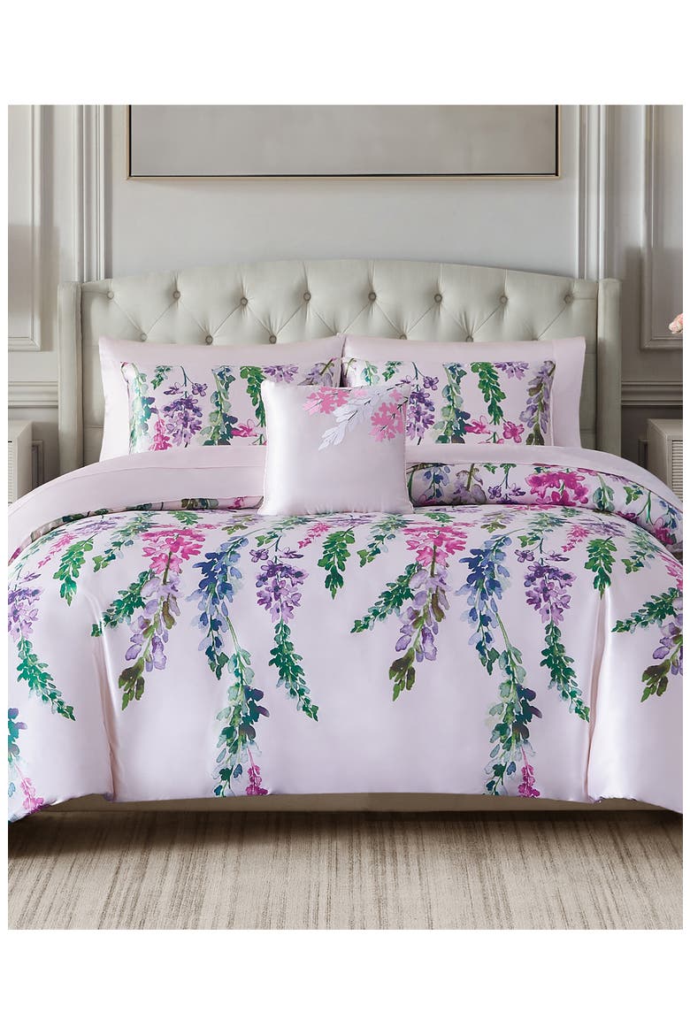 Satin Nolita Floral Bed In A Bag, Alternate, color, MAUVE FLORAL