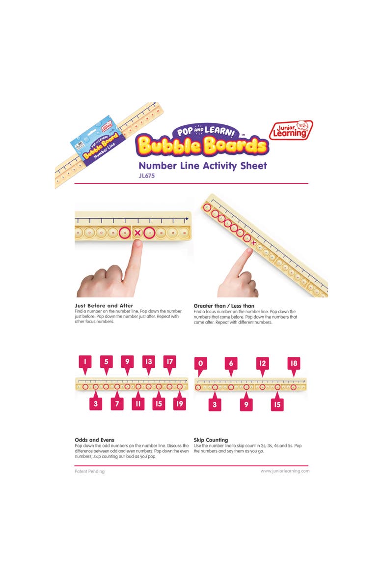 Pop & Learn Bubble Board Number Line Bubble Board, Alternate, color, Multicolored