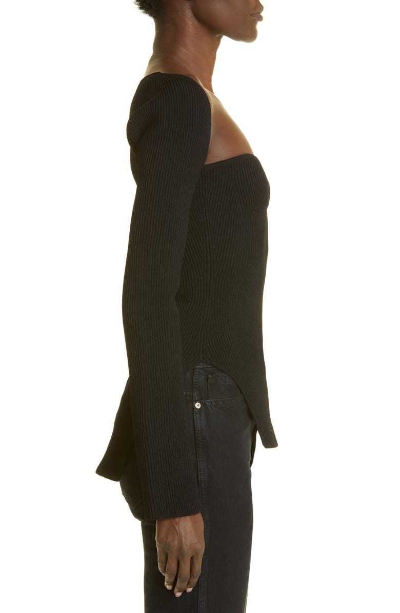 Khaite Maddy Ribbed Bustier Sweater, Alternate, color, 
