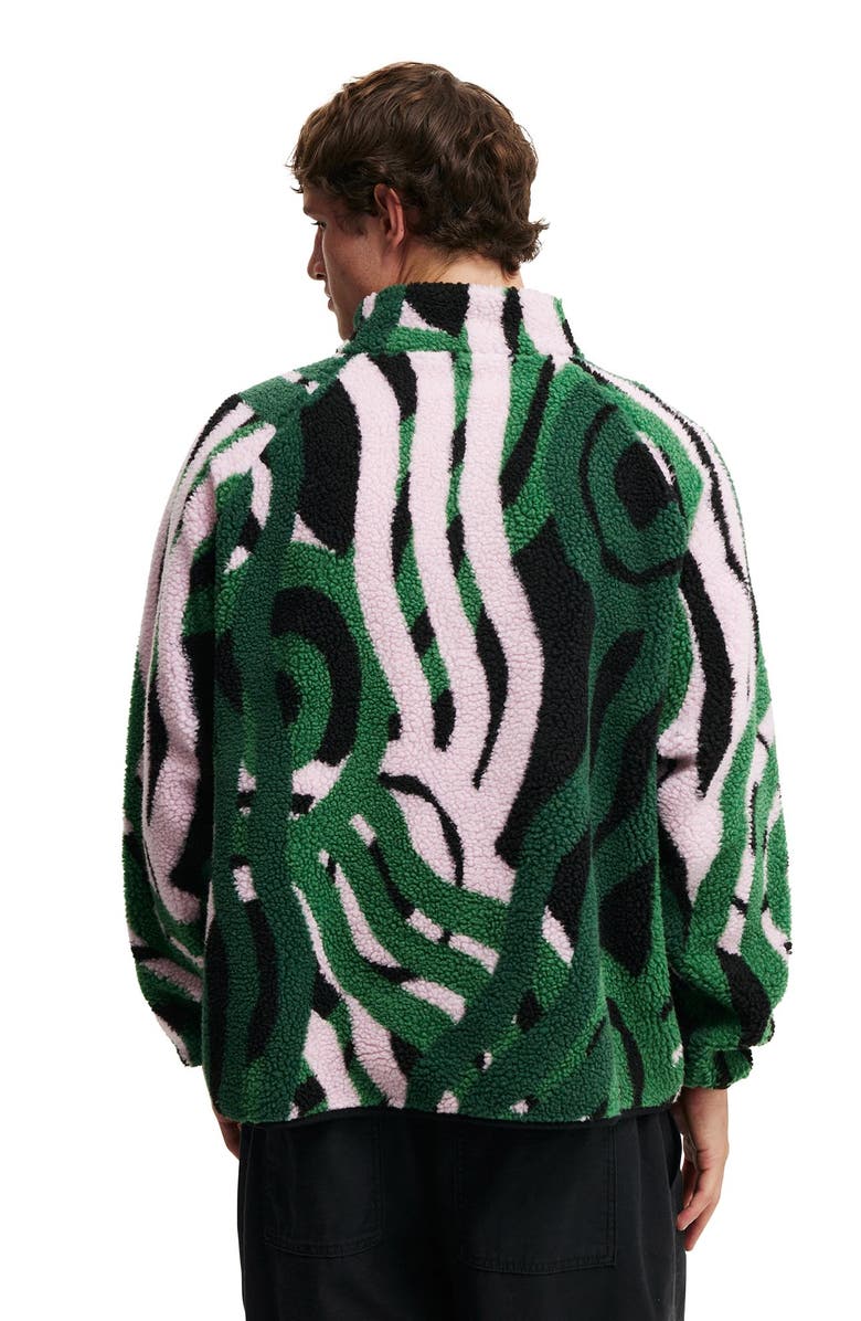 Cotton On Men's Tylah Saunders Teddy 1/2 Zip Fleece, Alternate, color, Green  Tylah Saunders -