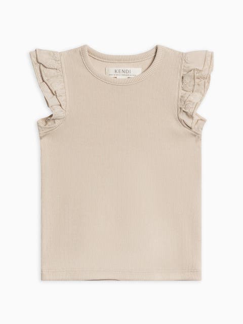 Daphne Ribbed Tank with Eyelet Ruffle (Baby)