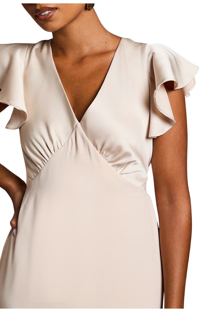 Coast Petite V-Neck Short Sleeve Maxi Dress, Alternate, color, Champagne