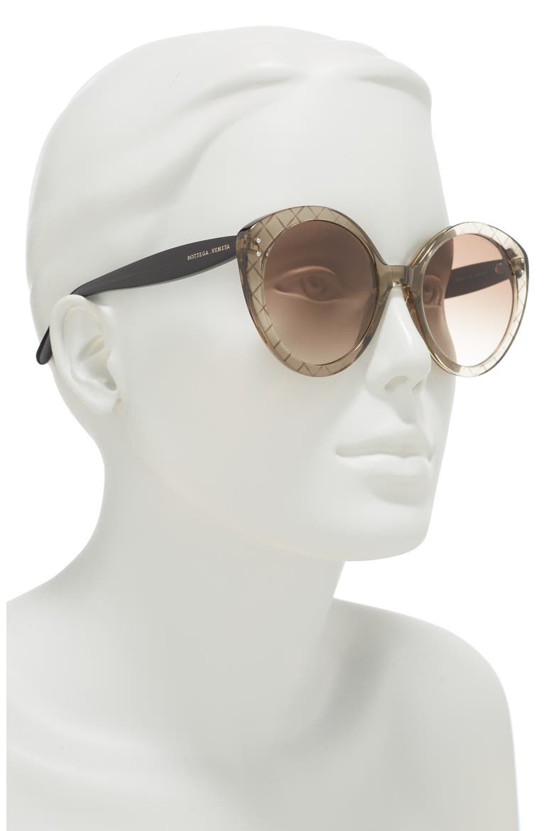 53mm Round Sunglasses, Alternate, color, BROWN BROWN BROWN