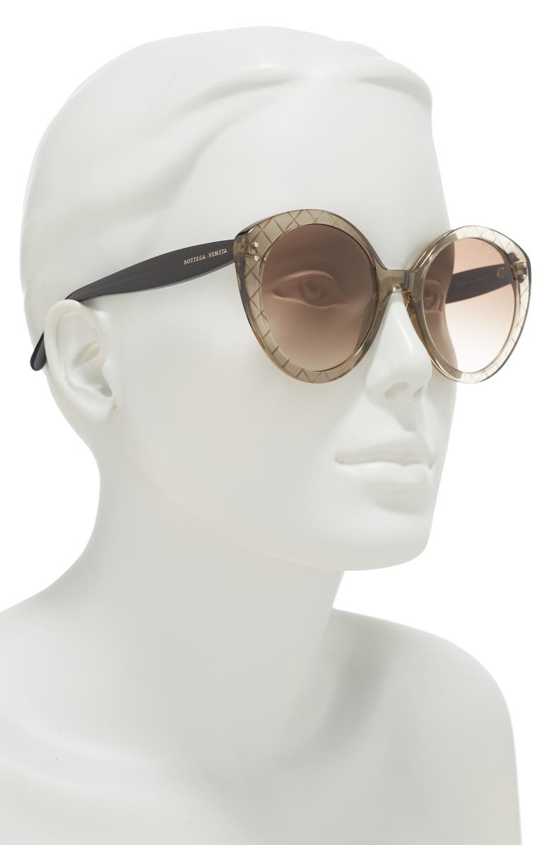 Bottega Veneta 53mm Round Sunglasses, Alternate, color,