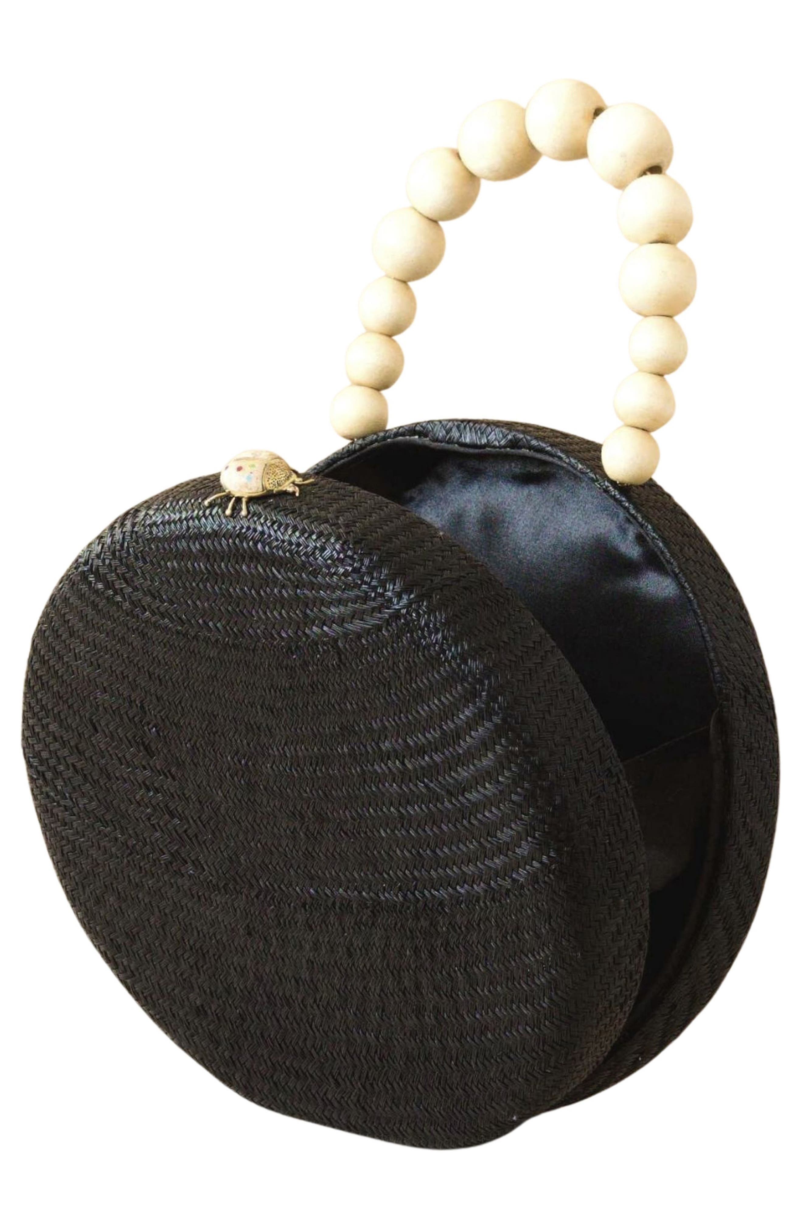 LIKHA Round Top Handle Bag, Alternate, color, Black