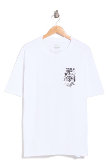 Rvca Security Code Cotton Graphic T-shirt In White