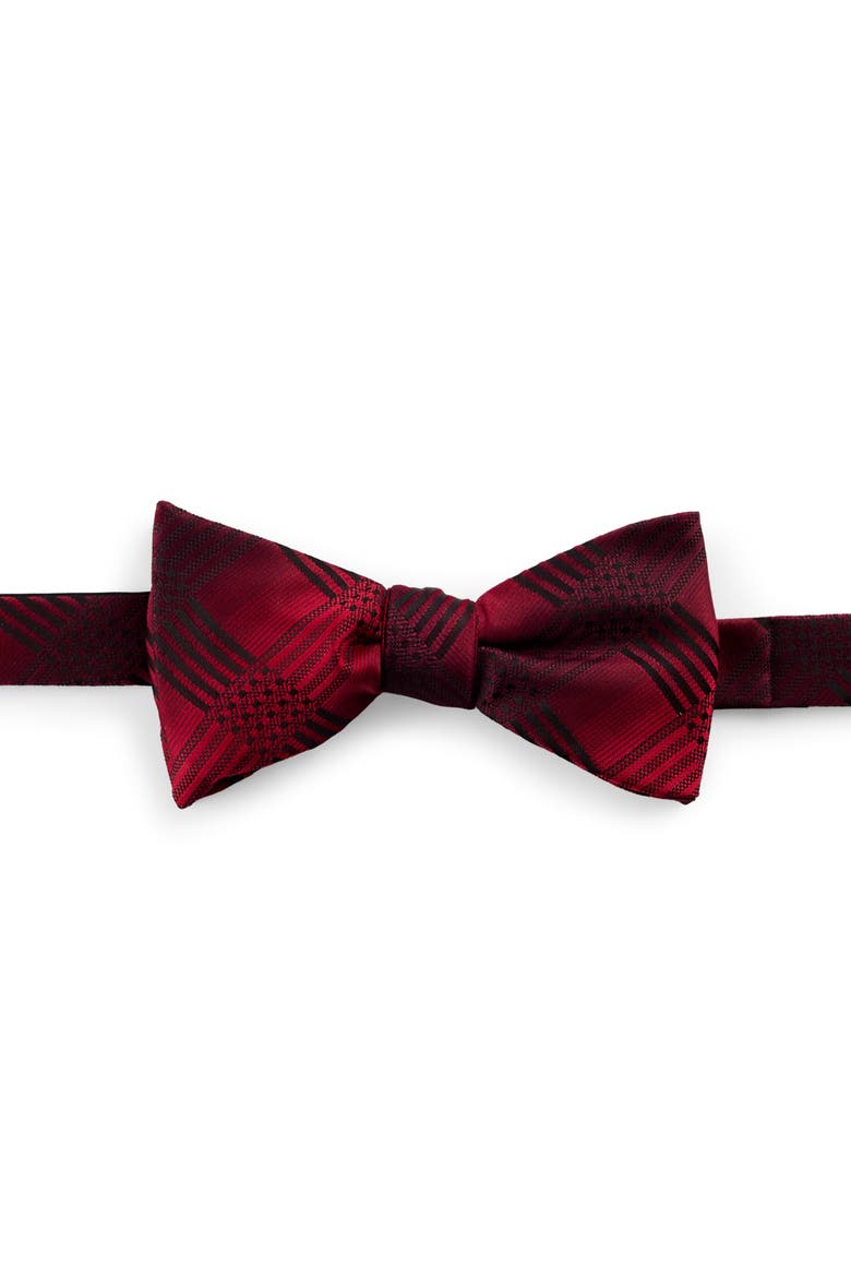 Big & Tall Tonal Plaid Bow Tie, Main, color, RED