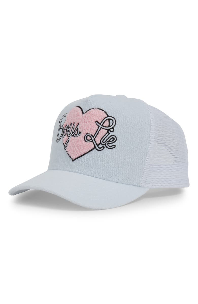 BOYS LIE Yours Truly Trucker Hat, Main, color, 