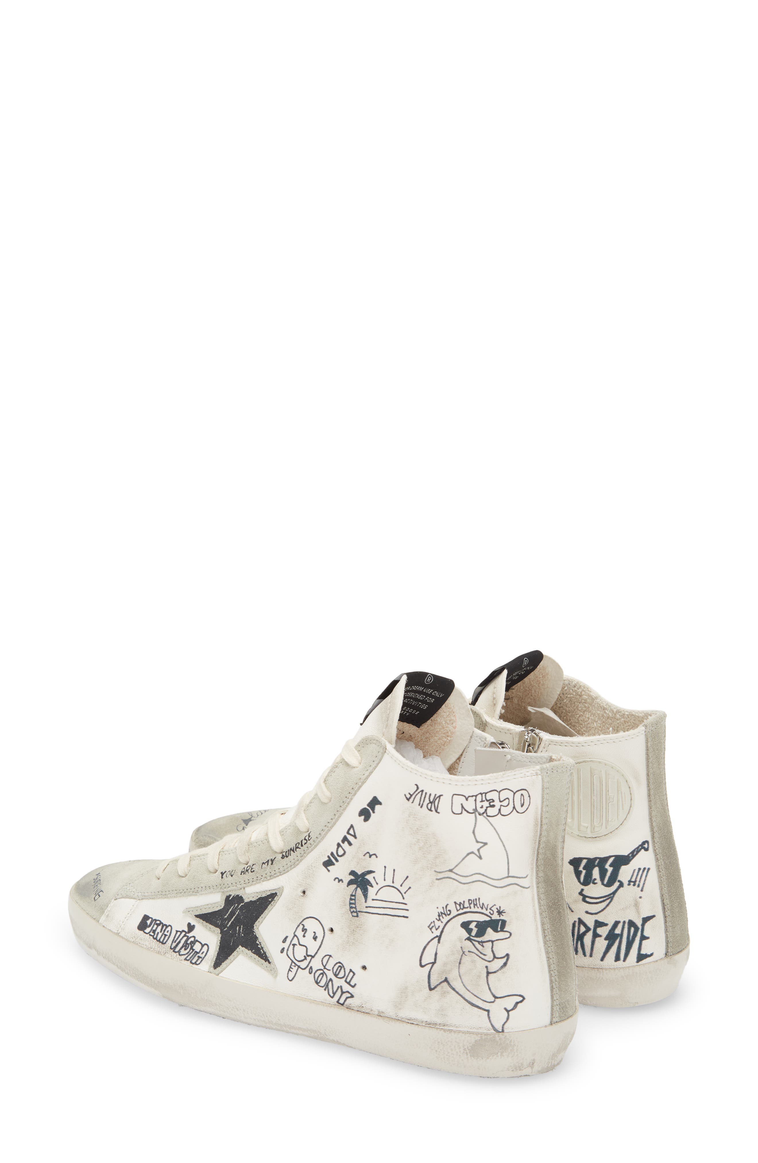 Golden Goose Francy Leather High Top Sneaker, Alternate, color, White/ Ice/ Black