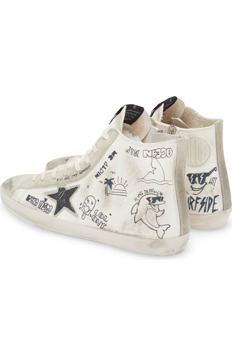 Golden Goose Francy Leather High Top Sneaker, Alternate, color, White/ Ice/ Black