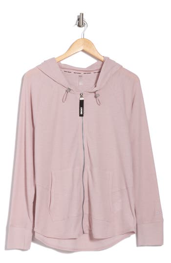 DKNY DKNY SLUB WAFFLE KNIT ZIP HOODIE