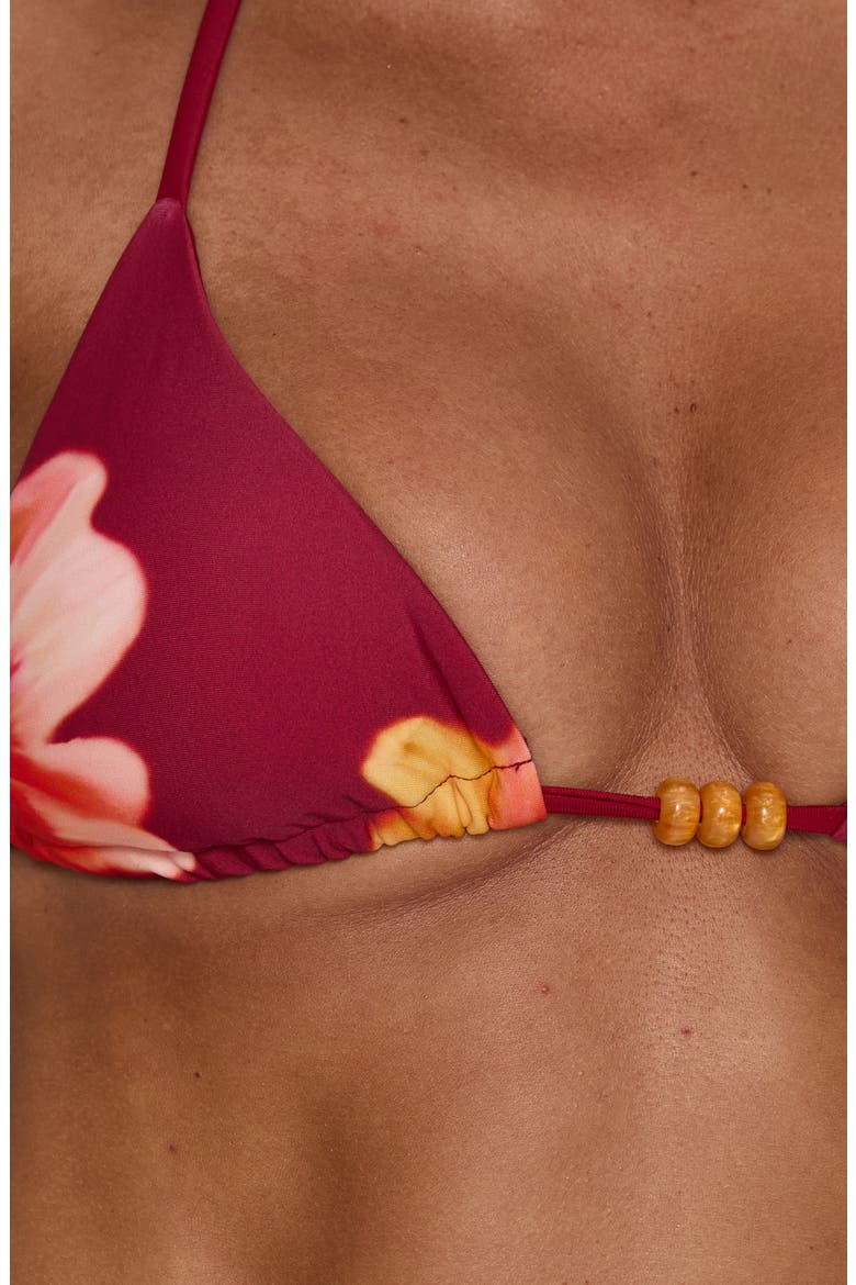 Jenner Floral Triangle Bikini Top, Alternate, color, BURGUNDY FLORAL