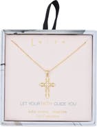Leith Pavé Crystal Cross Pendant Necklace