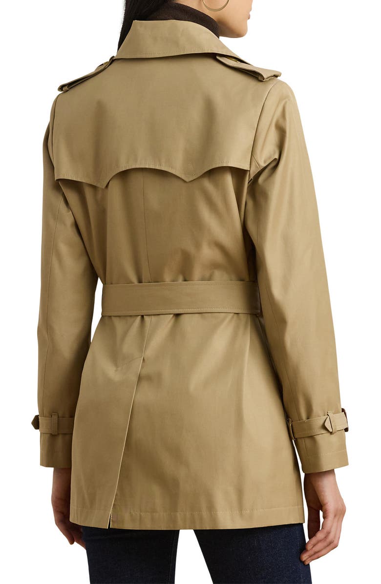 Lauren Ralph Lauren Short Double Breasted Trench Coat, Alternate, color, 