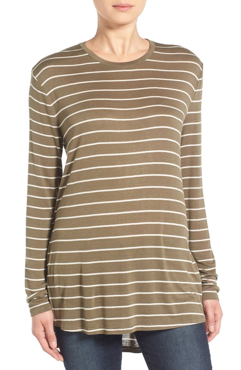 BP. Stripe Long Sleeve Crewneck Tee, Main, color,
