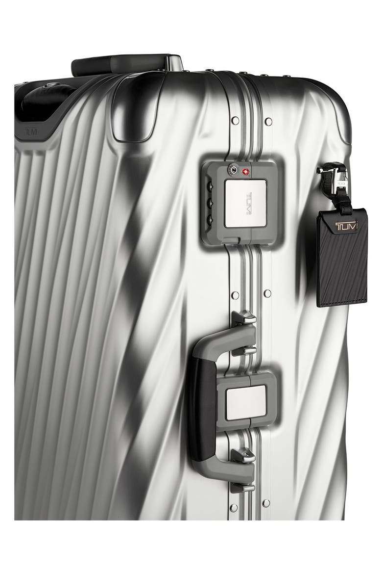 19 Degree Aluminum Medium Checked Luggage, Alternate, color, SILVER