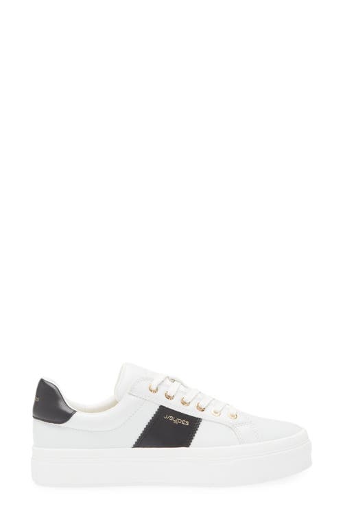 Jslides Gilda Platform Sneaker In White/black