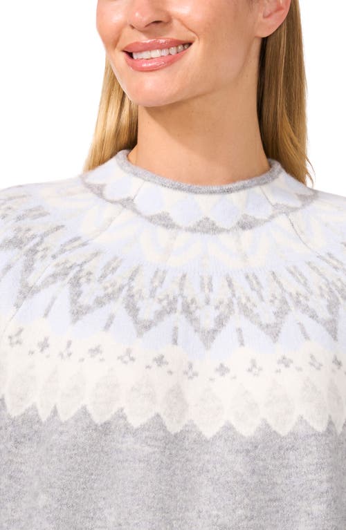 Cece Womens Printed Acrylic Mock Turtleneck Sweater In Gray