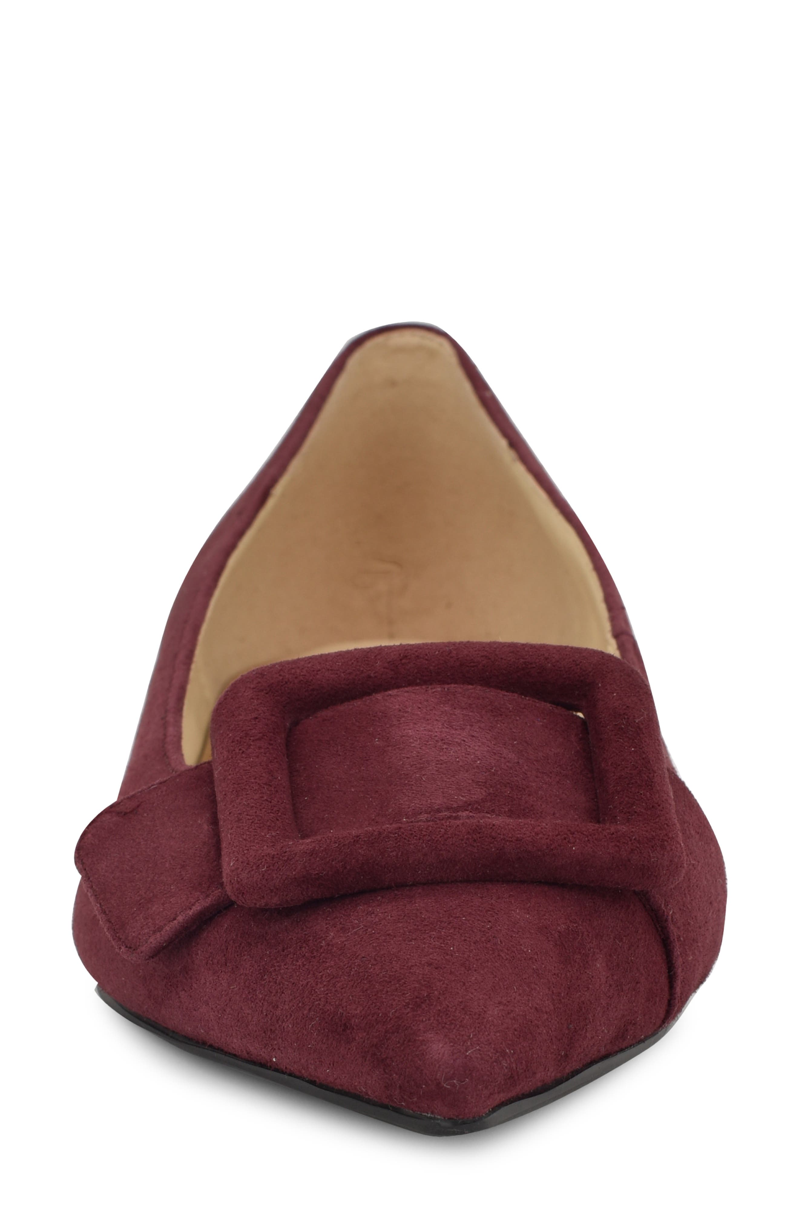 Nine West Jesike Pointed Toe Flat, Alternate, color, Dark Red