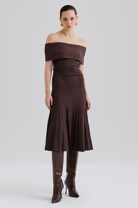 Althena Off Shoulder Knitted Dress