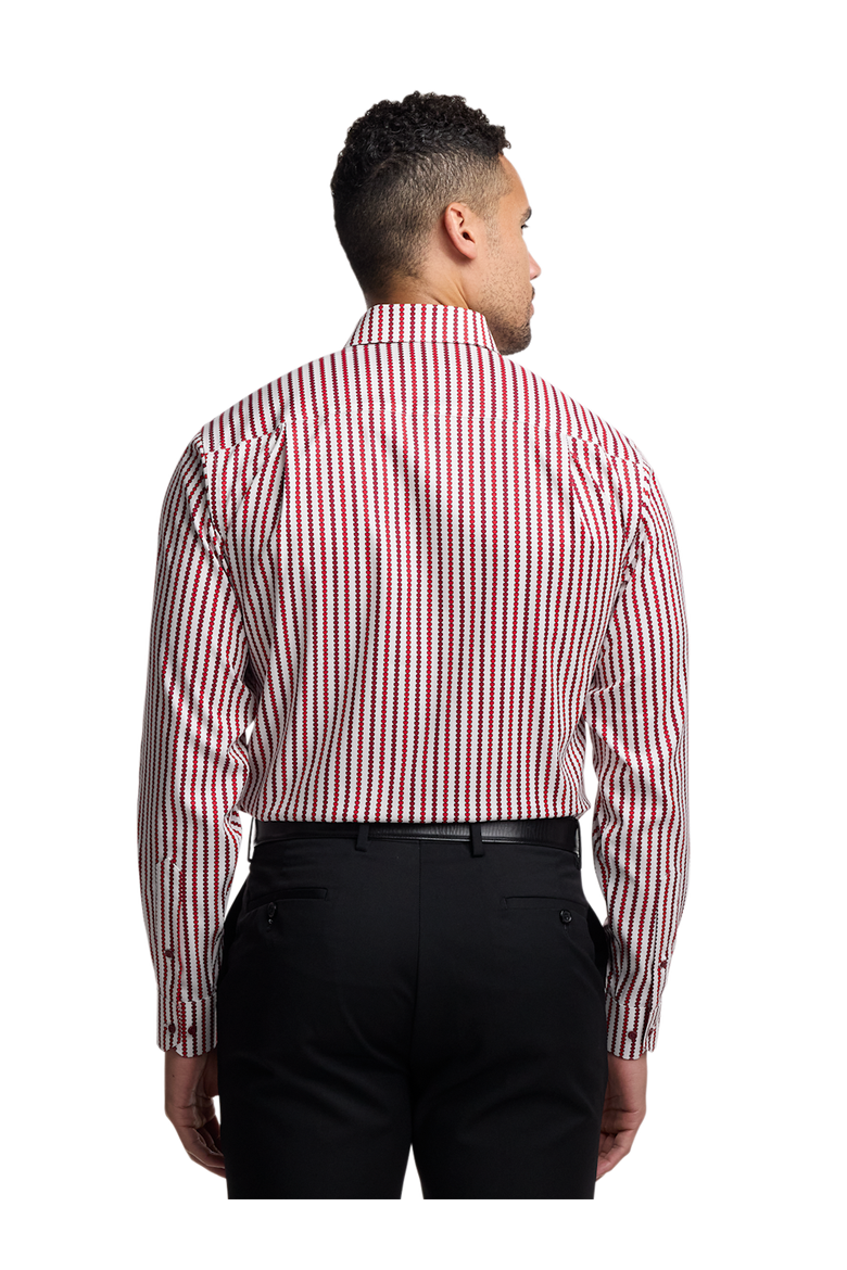 Comfort Stretch Non-iron Heart Dress Shirt With Contrast Trim, Alternate, color, White/Red