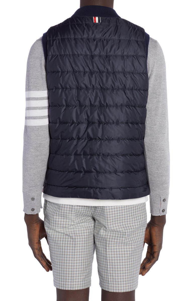 Thom Browne 4-Bar Cashmere & Nylon Reversible Vest, Alternate, color, 