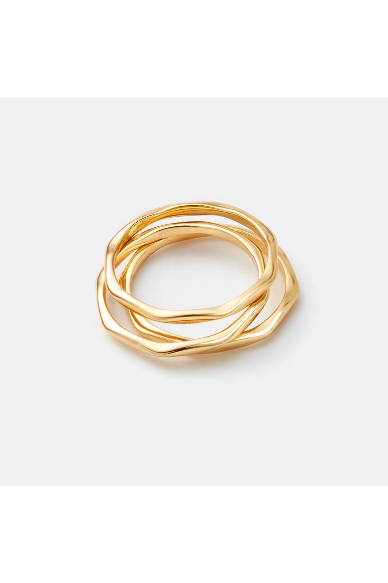 Gold Hammered Stacking Rings - Set of 3, Alternate, color, Gold