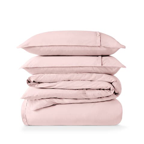 100% Organic Cotton Percale Duvet Cover and Sham Set