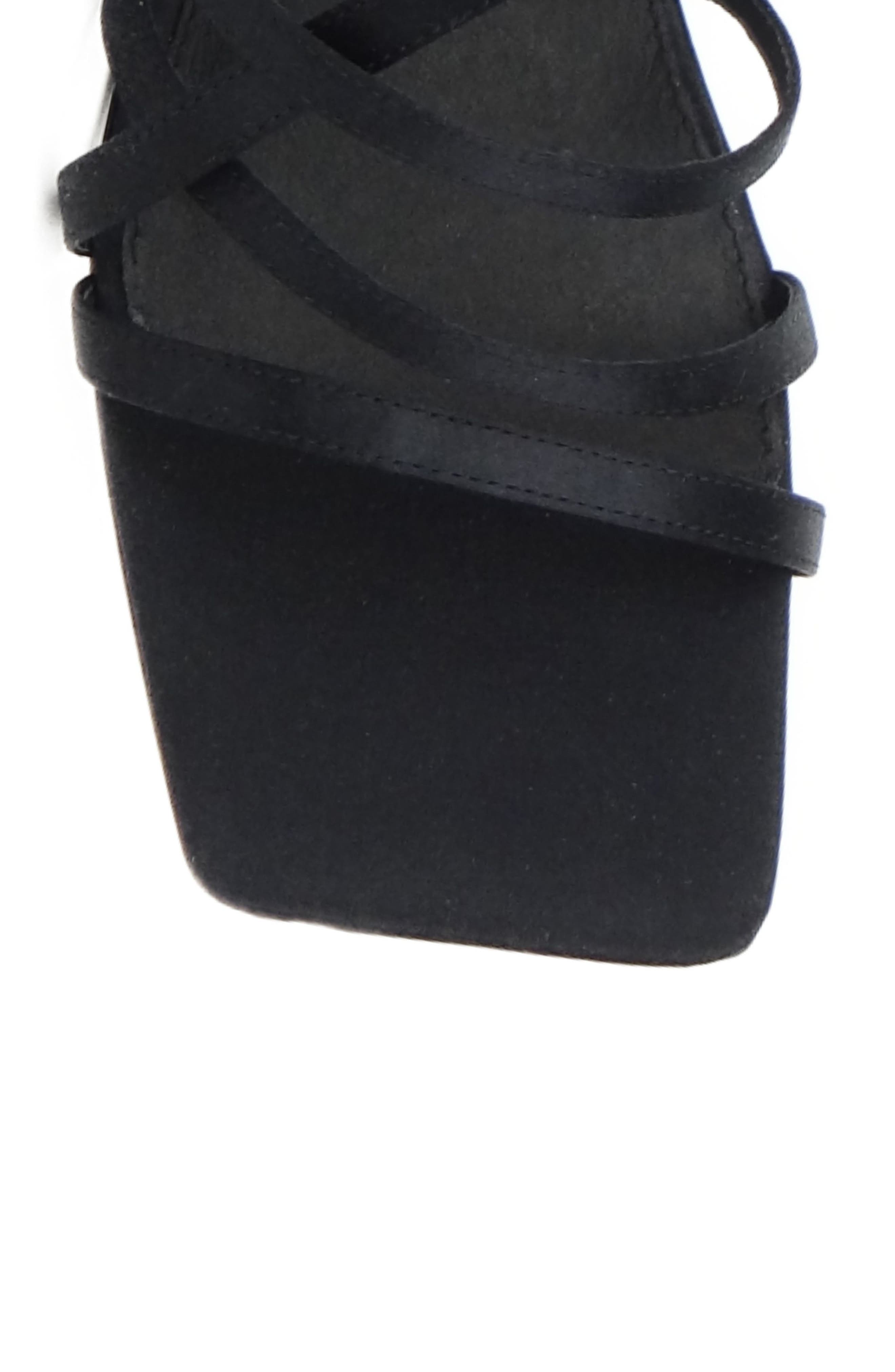 Lani Strappy Sandal, Alternate, color, BLACK SATIN