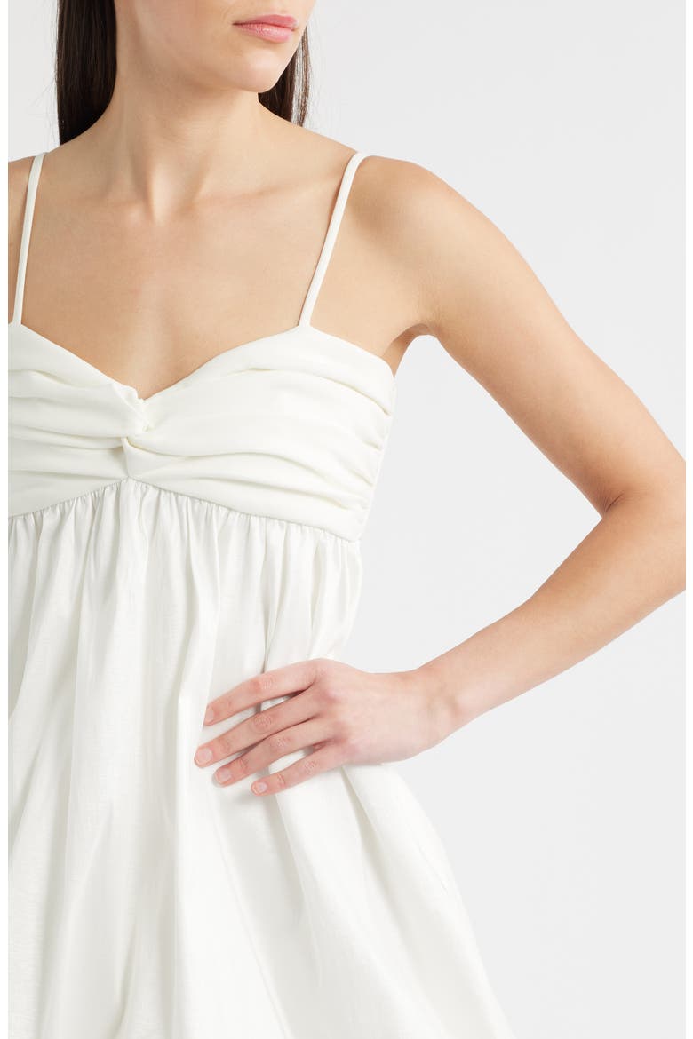Serefina Mixed Media Bubble Minidress, Alternate, color, WHITE