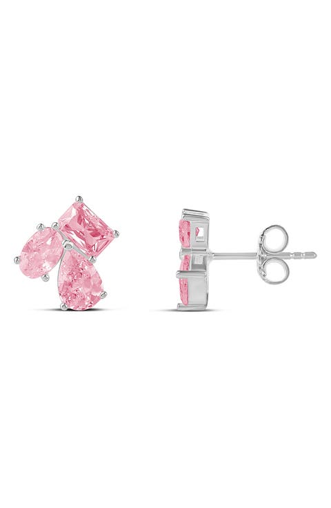 Multi Shape Cubic Zirconia Stud Earrings