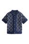 Kids' Diamon Camp Collar Short Sleeve Crochet Cardigan