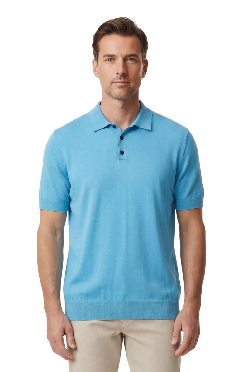 Lords of Harlech Mens Merino Silk Cashmere Polo, Main, color, Teal
