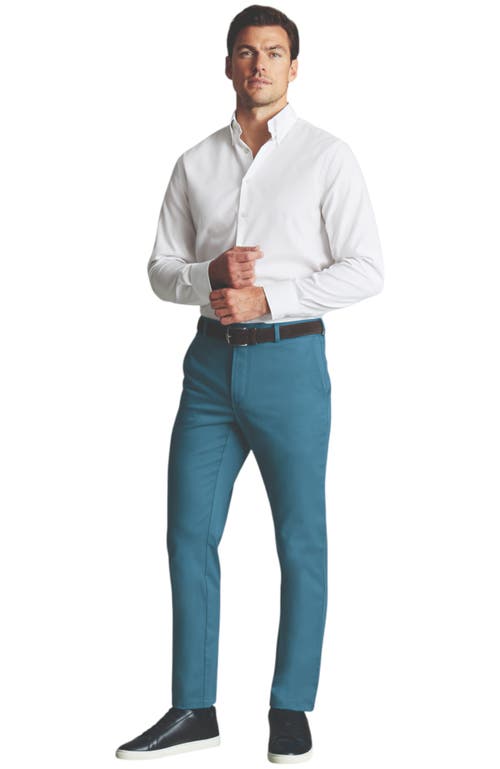 Shop Charles Tyrwhitt Ultimate Non-iron Chinos In Petrol Blue