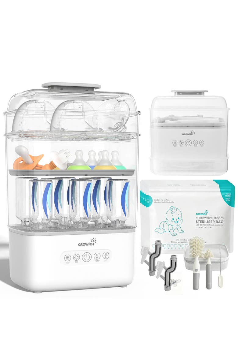 Baby Bottle Sterilizer and Dryer, Main, color, White