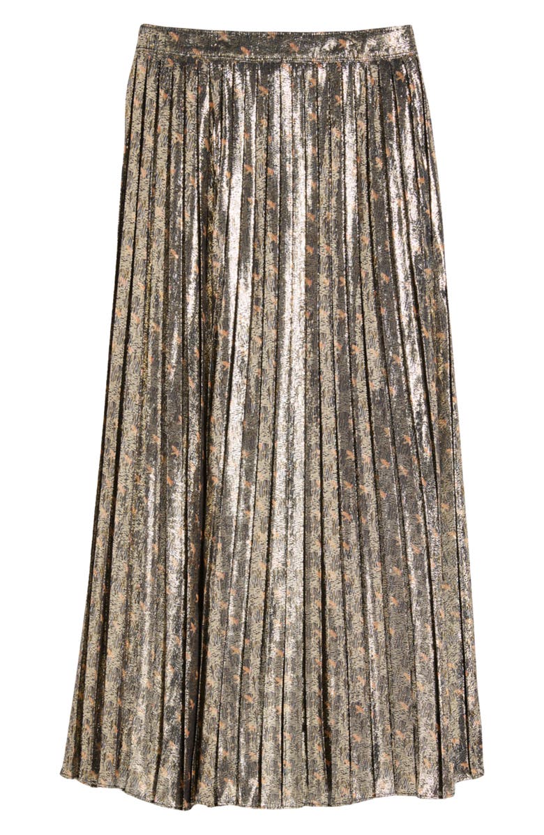 vineyard vines Metallic Pleated Midi Skirt, Alternate, color,