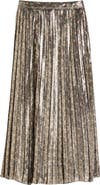 vineyard vines Metallic Pleated Midi Skirt