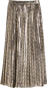 vineyard vines Metallic Pleated Midi Skirt